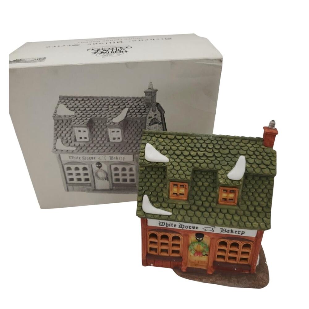 Department 56 Dickens Village Hand-painted Porcelain White Horse Bakery